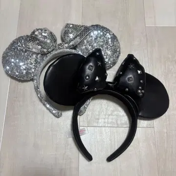 디즈니 머리띠 2개 세트 실버 블랙