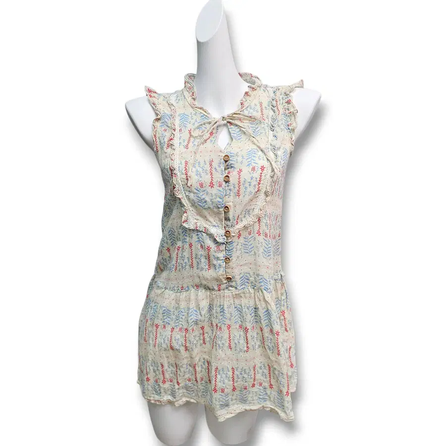 f Boho Top 에스닉 자수 패턴 롱 민소매 블라우스
