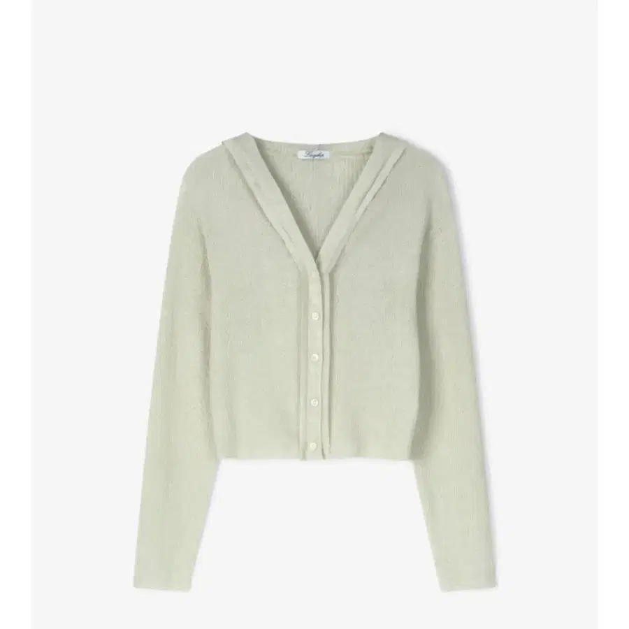 Lazyshop linen hood cardigan / mint
