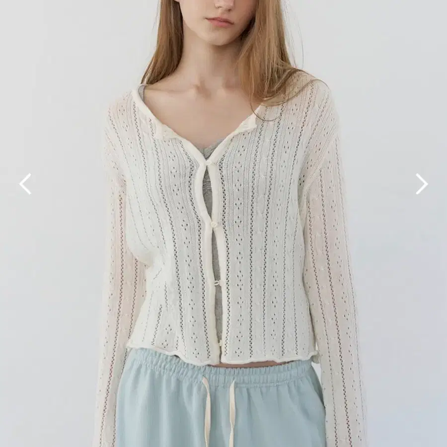 레테라 Cotton Crochet Knit Cardigan_Ivory 가디건