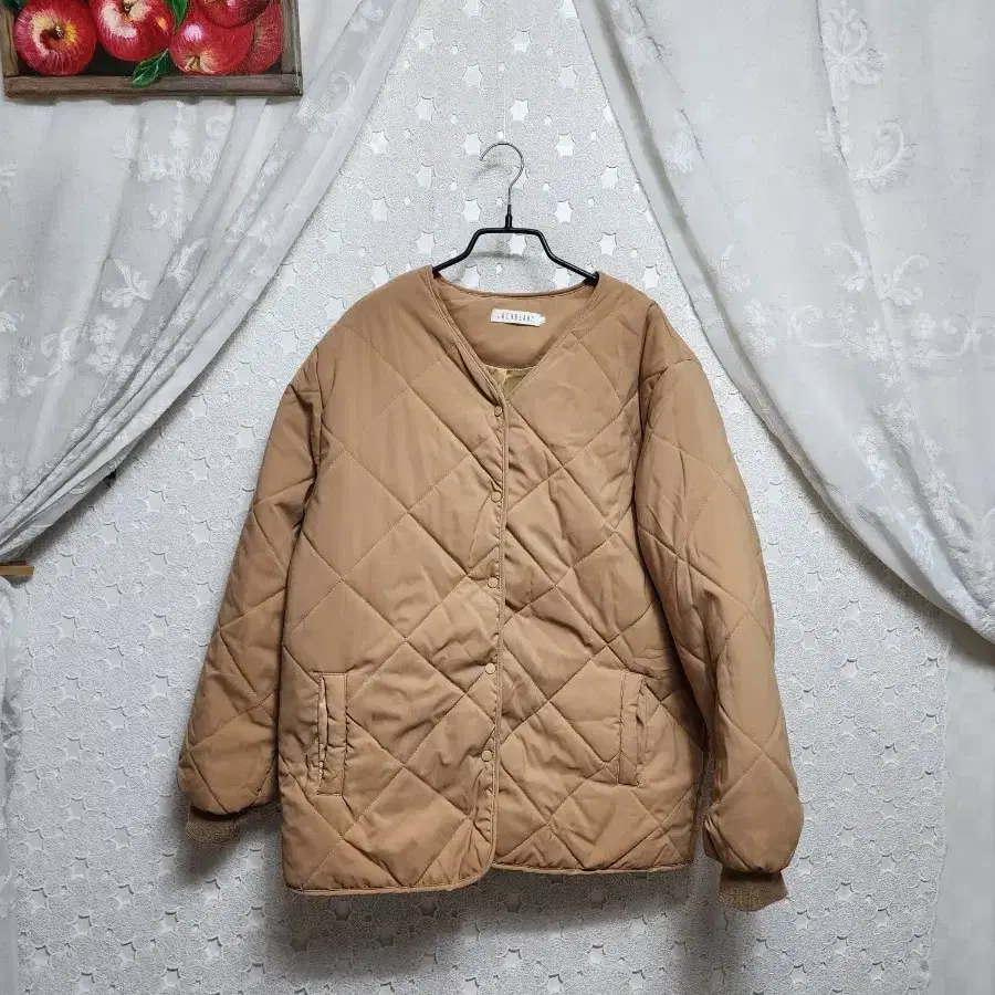 베이지 패딩 여성100