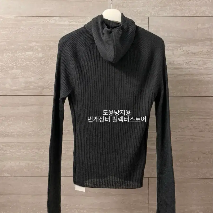 [할인] 렉토 25FW 슬림핏 바라클라바 니트 후드 차콜 그레이
