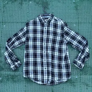 00s L.L.Bean 긴팔 체크 셔츠 블랙 x 화이트