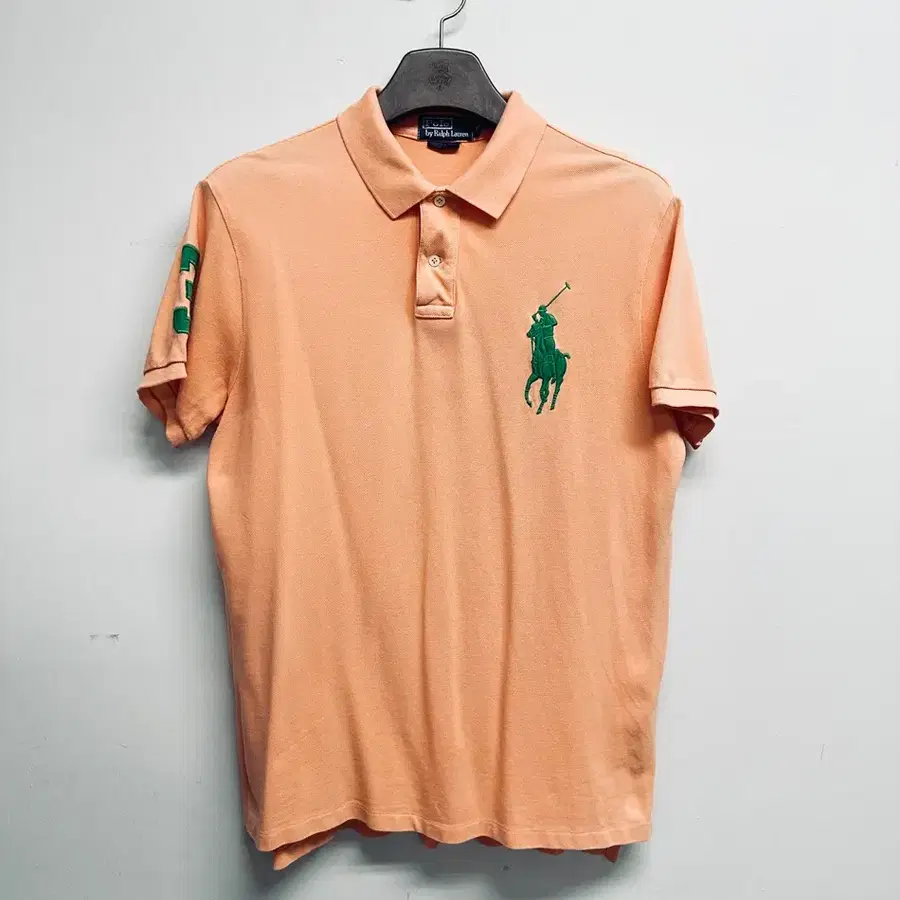 폴로 랄프로렌 (Polo Ralph Lauren) 오렌지 빅포니 반팔 카라티 (M)