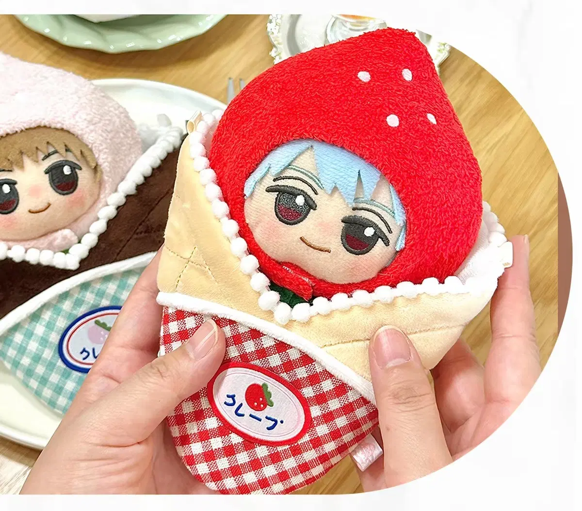 10cm 인형옷 파르페 과일모양 모자 세트 (딸기/복숭아)