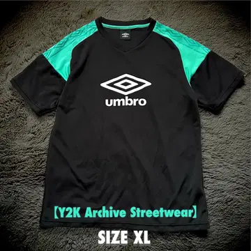 컨디션 최상 XL 사이즈 UMBRO 연습용 셔츠 블랙 x 그린 데상트 Y2K