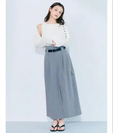 벨트 포함 카고 스커트