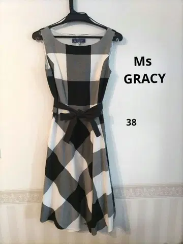 #M'S GRACY 엠즈 그레이시 슬리브리스 원피스 체크 무늬
