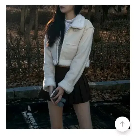 글로우제이드 양털 라이더 자켓, 아이보리