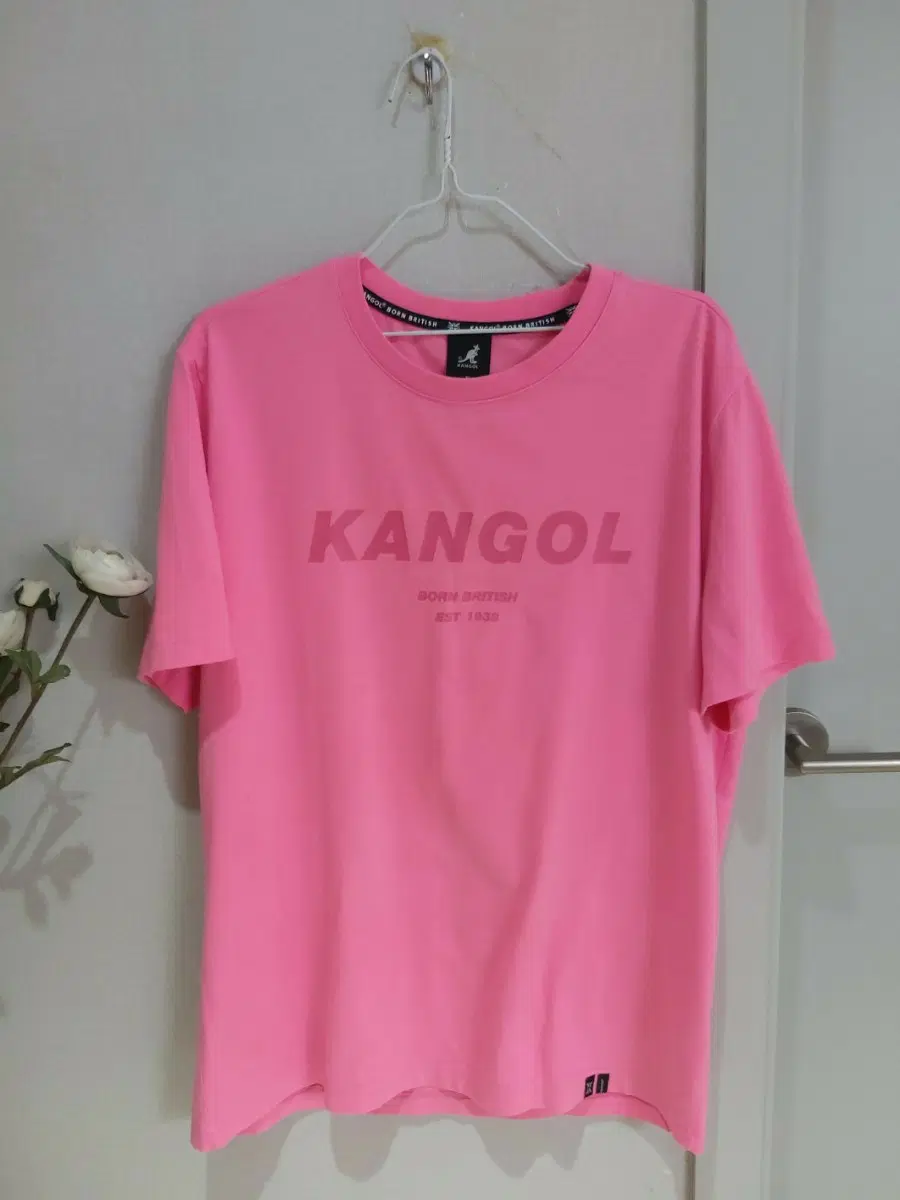 KANGOL  캉골 핑크 반팔티 XL