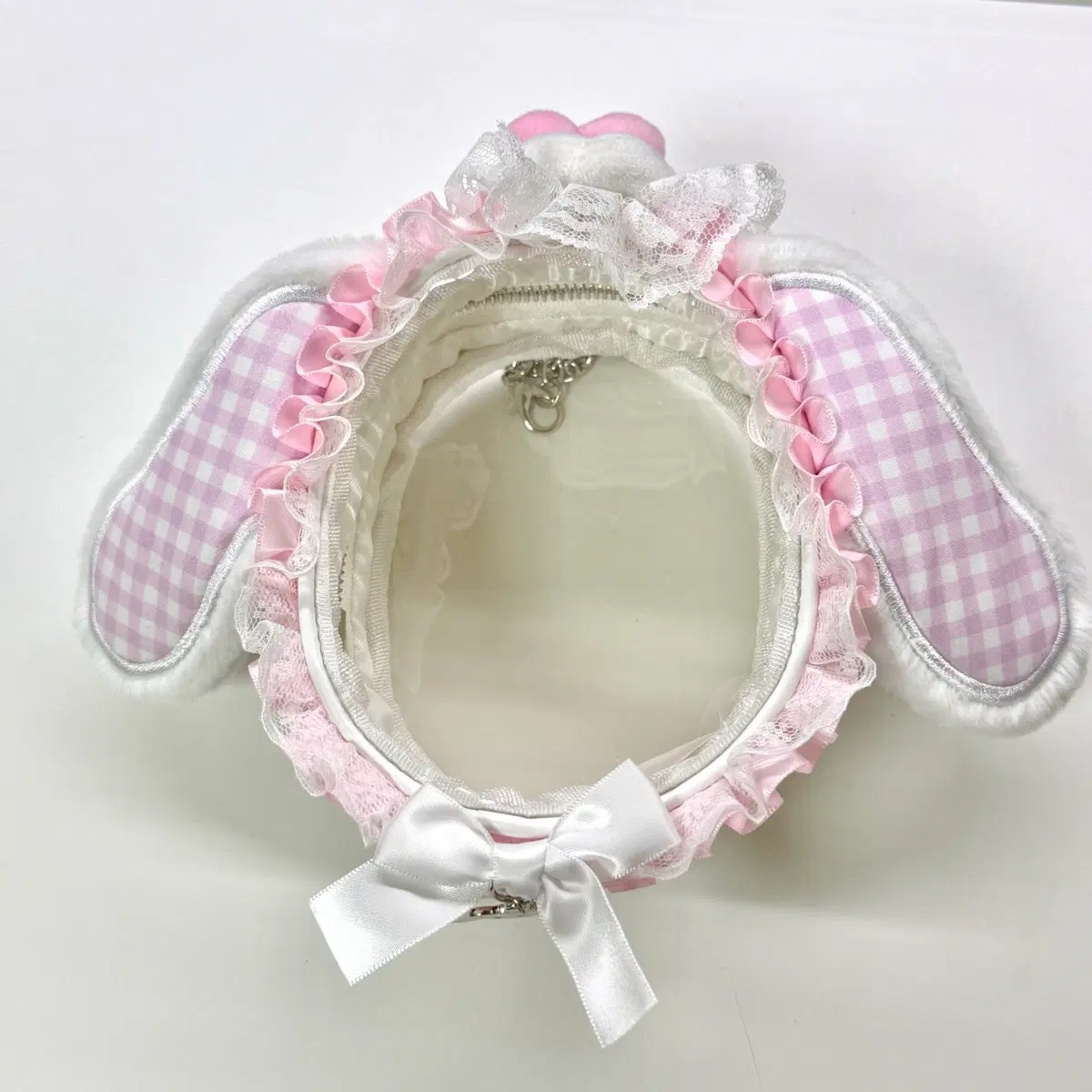 산리오 슈가바니즈 시로우사 파우치 인형 아크릴 마스코트 키링 가챠
