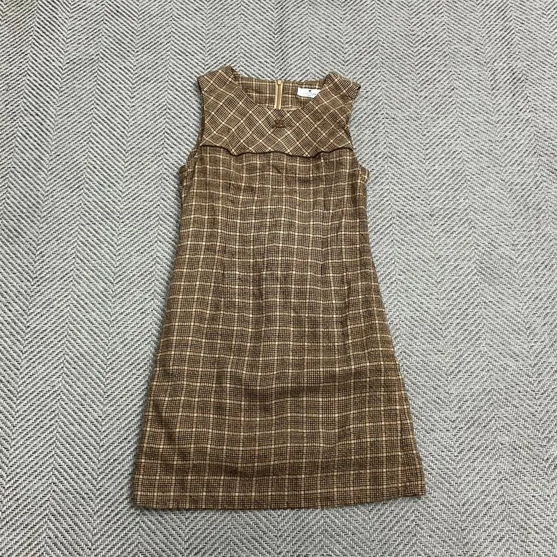 꾸레쥬 체크 미디 원피스 v5507