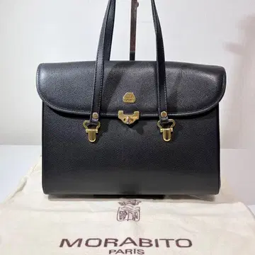 MORABITO 모라비토 천연 가죽 핸드백 블랙 수납 가방 포함