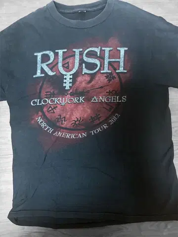 RUSH CLOCKWORK ANGELS 밴딩 티셔츠 반팔 구제 의류 빈티지