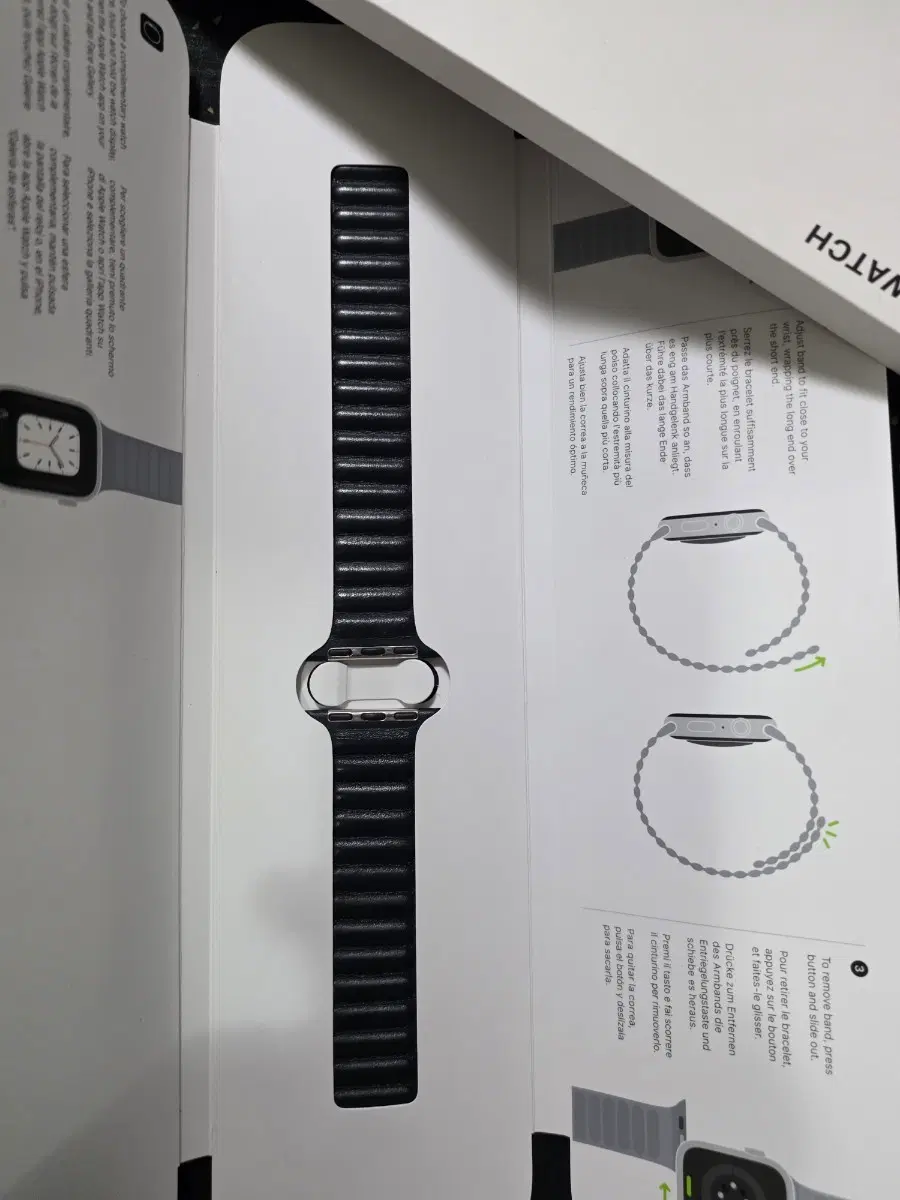 애플워치 레더링크 41mm M/L 미드나잇 색상