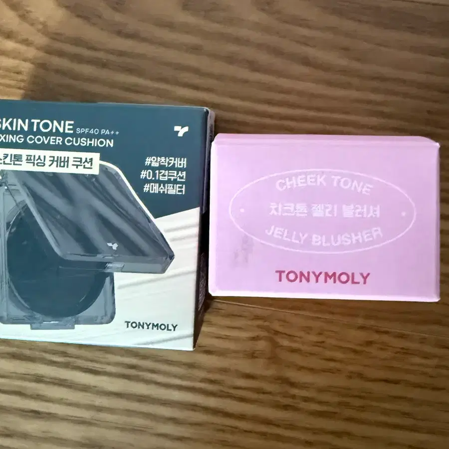 (미개봉. 새상품) 토니모리 스킨톤 픽싱 커버 쿠션  , 치크톤 젤리 블러셔