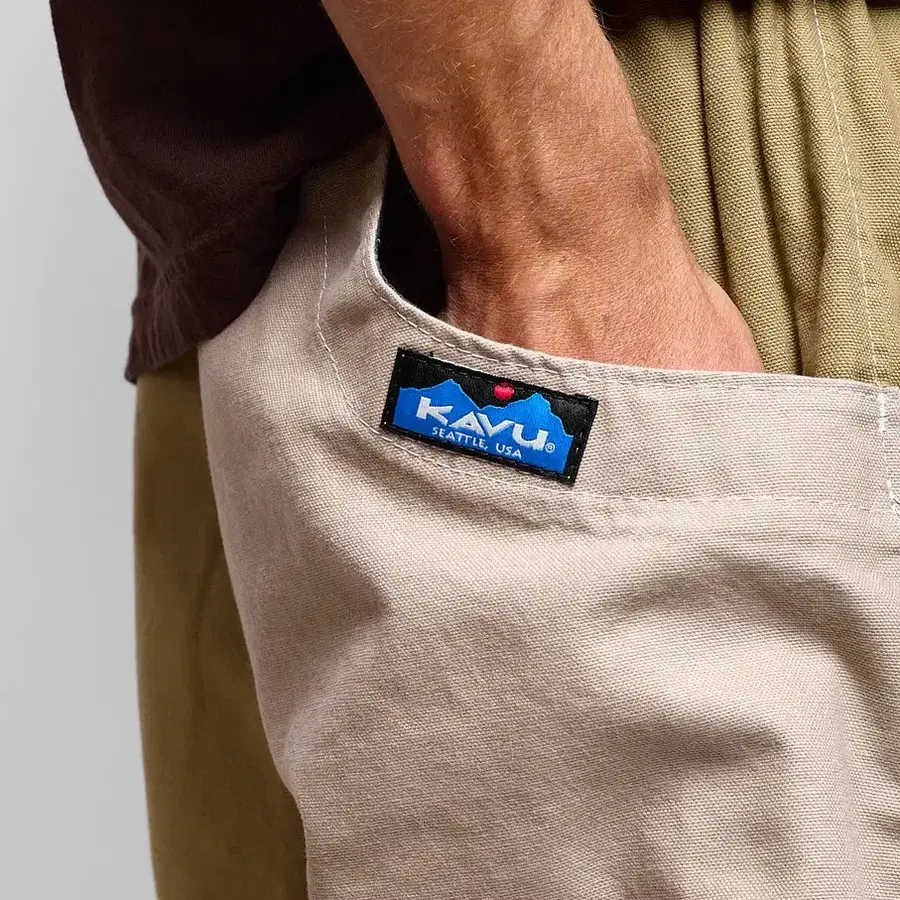 KAVU USA 카부 미국제조 10oz 코튼 덕캔버스 컬러블럭 칠리왁 쇼츠팬츠L~36인치
