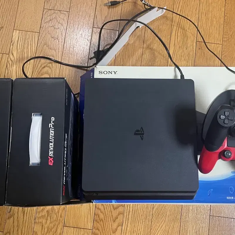 Ps4 플스4 슬림 본체+컨트롤러 2+조이스틱 2+타이틀 9 일괄판매양도