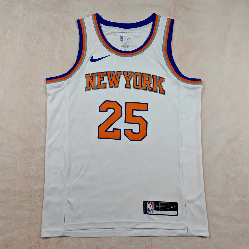 NBA 농구복 뉴욕 닉스 25호 브리지스 화이트 핫픽스 S-XXL