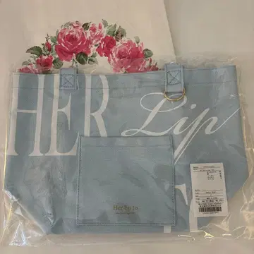 herlipto HLT 데일리 로고 토트 베이비 블루