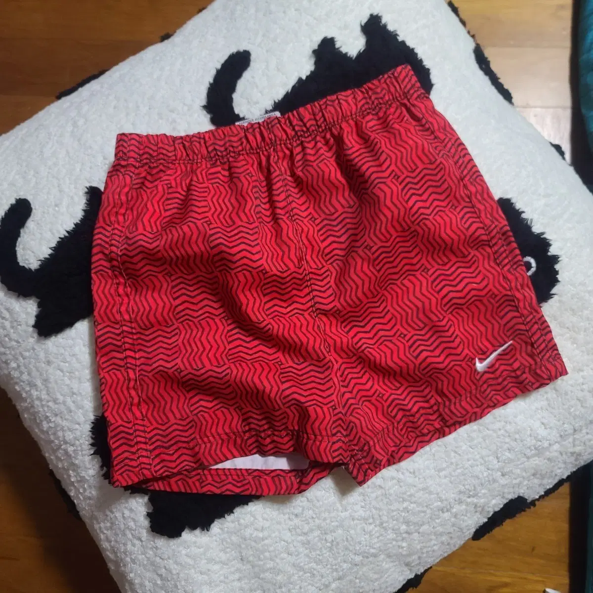 유아 나이키 반바지 레드 패턴90