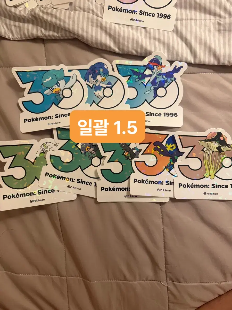 포켓몬 30주년 스티커 꾸왁스 진화체 일괄 판매