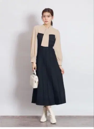 FENNEL 도킹 니트 원피스 롱 기장 긴팔