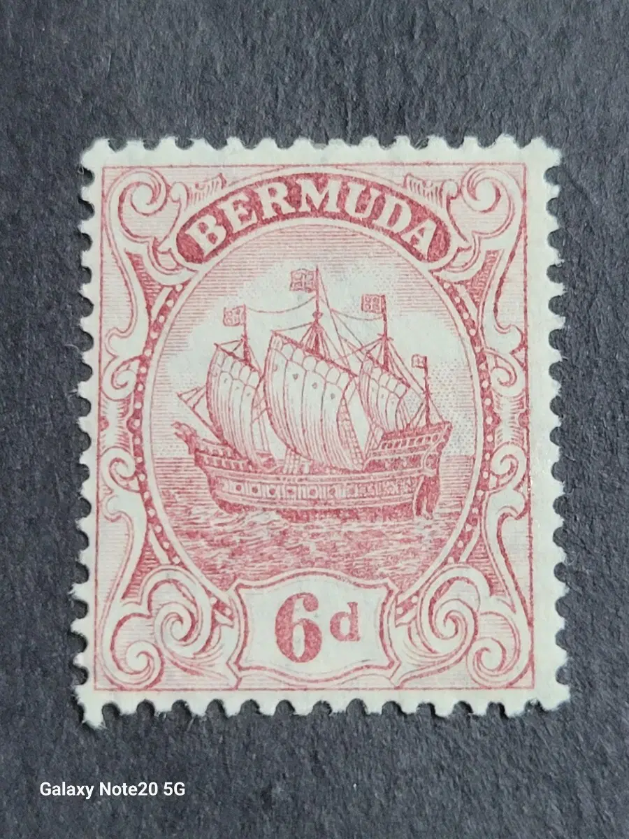 1924년 영국령 버뮤다 범선 카라벨 보통우표Caravel