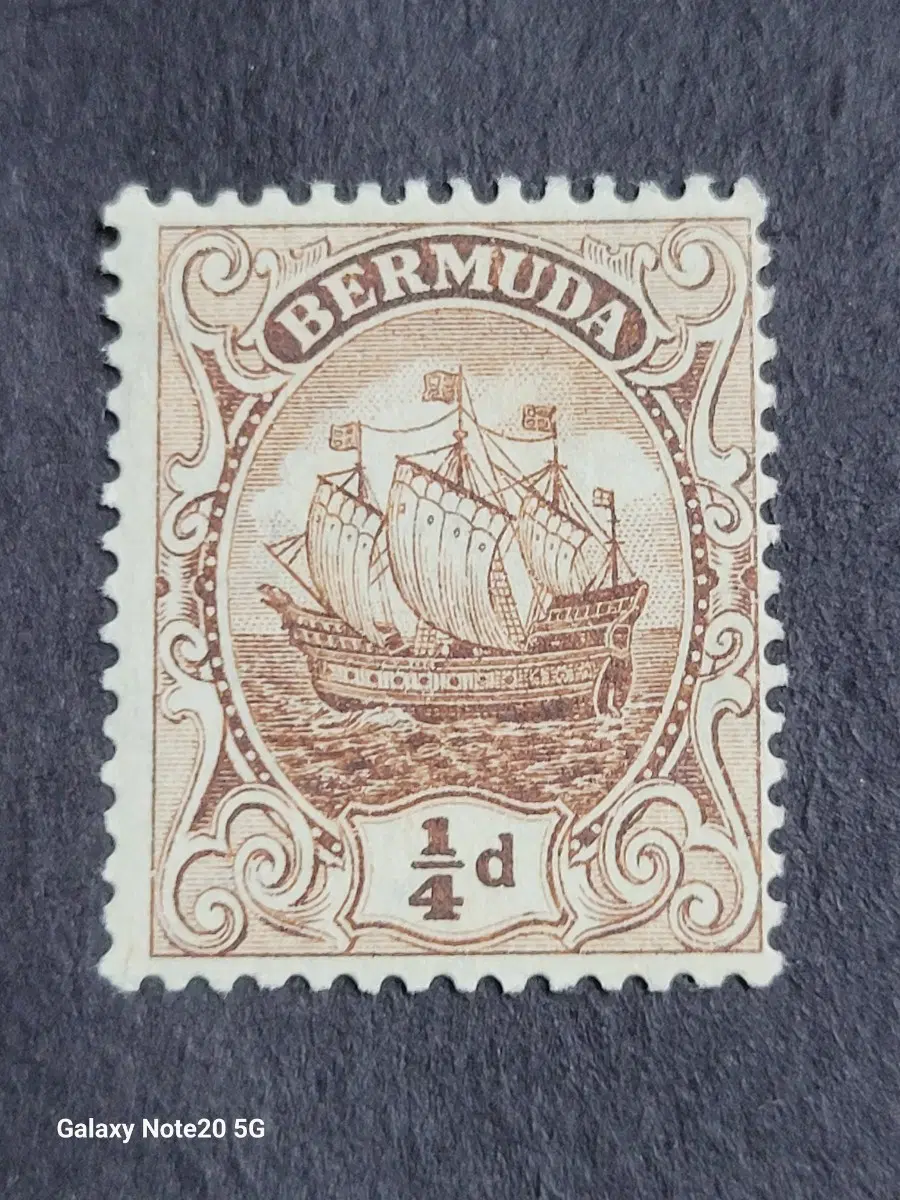 1924년 영국령 버뮤다 범선 카라벨 보통우표Caravel