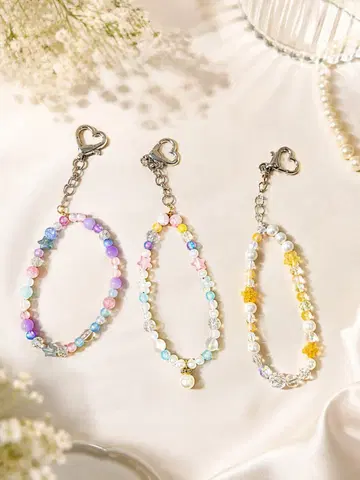 비즈 하트 키링