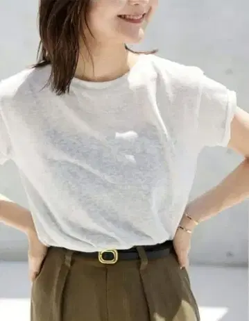 SLOBE IENA 슬라브 천축 5부 소매 TEE 화이트