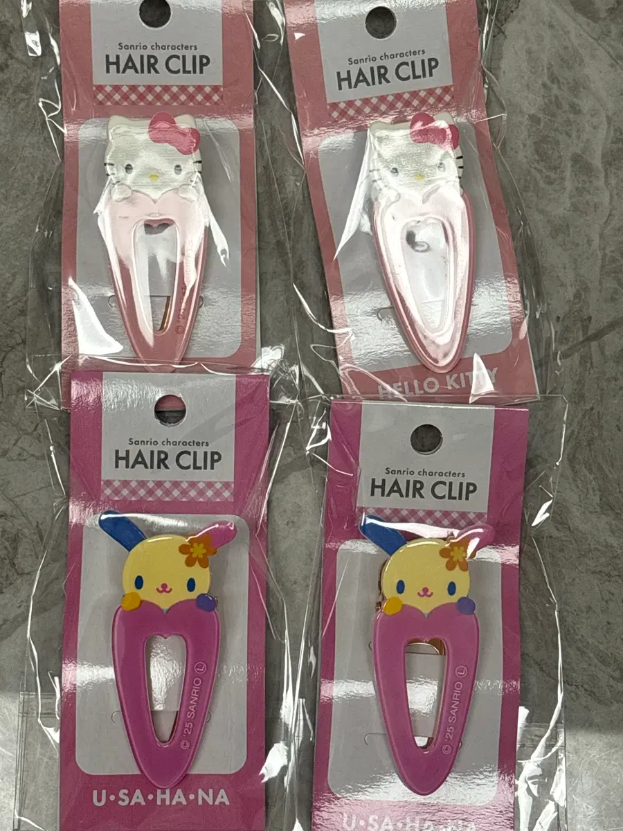 산리오 헤어클립 헬로키티 우사하나 머리핀 헤어핀