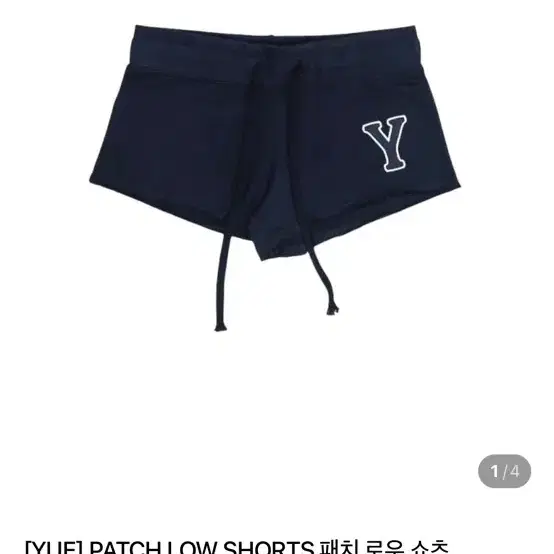 [YUE] 패치 로우 쇼츠 네이비