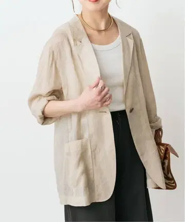 Spick & Span 라미 믹스 시어 자켓