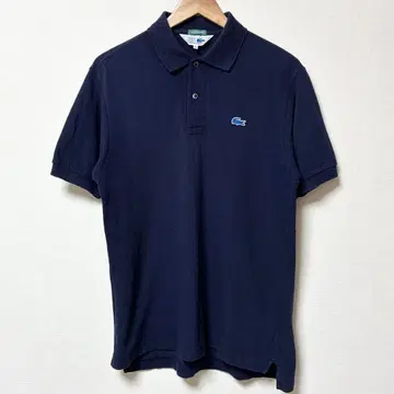 새상품급 70's 복각 SHIPS 별주 LACOSTE 반팔 피케 셔츠 네이비 파랑 악어