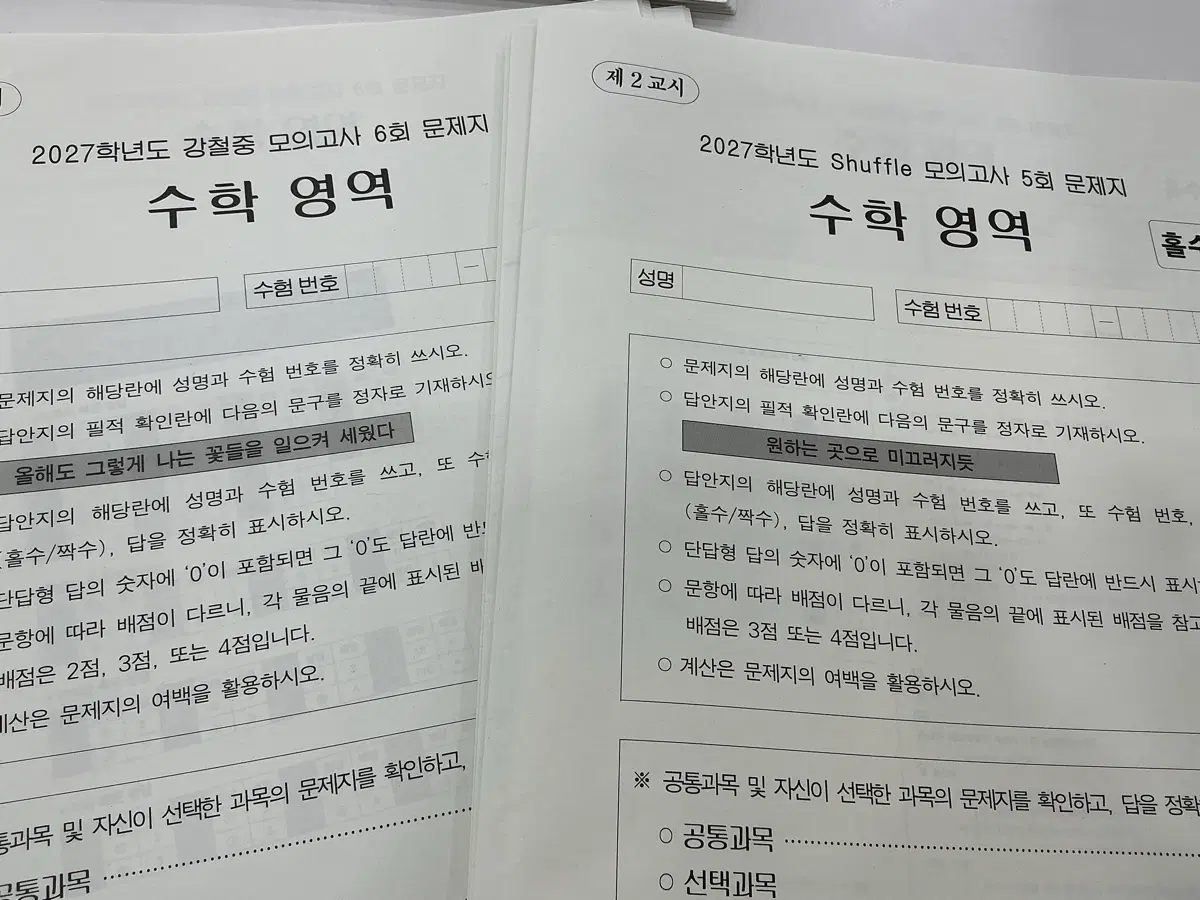 2027학년도 강철중/Shuffle 모의고사