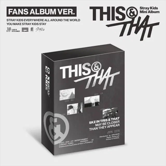 Stray Kids 스트레이 키즈 스트레이키즈 스키즈 미니앨범 [THIS & THAT] FANS ALBUM VER 디스앤댓 딧앤댓 팬즈버전 미개봉 앨범