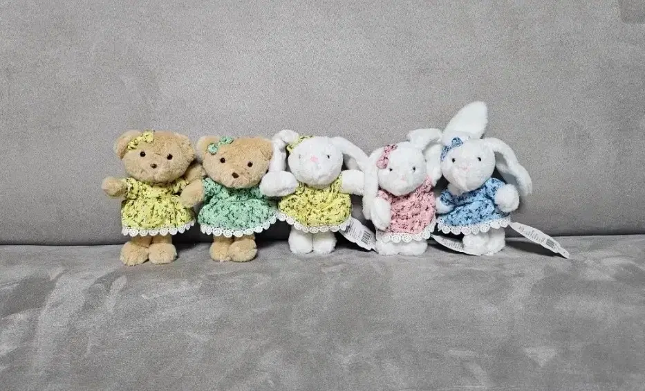 정품 드레스 베어 곰 노랑 옐로우 13cm 키링 인형