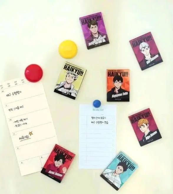 (개봉, 미개봉 혼합 15개 일괄)하이큐 랜덤 아크릴 마그넷