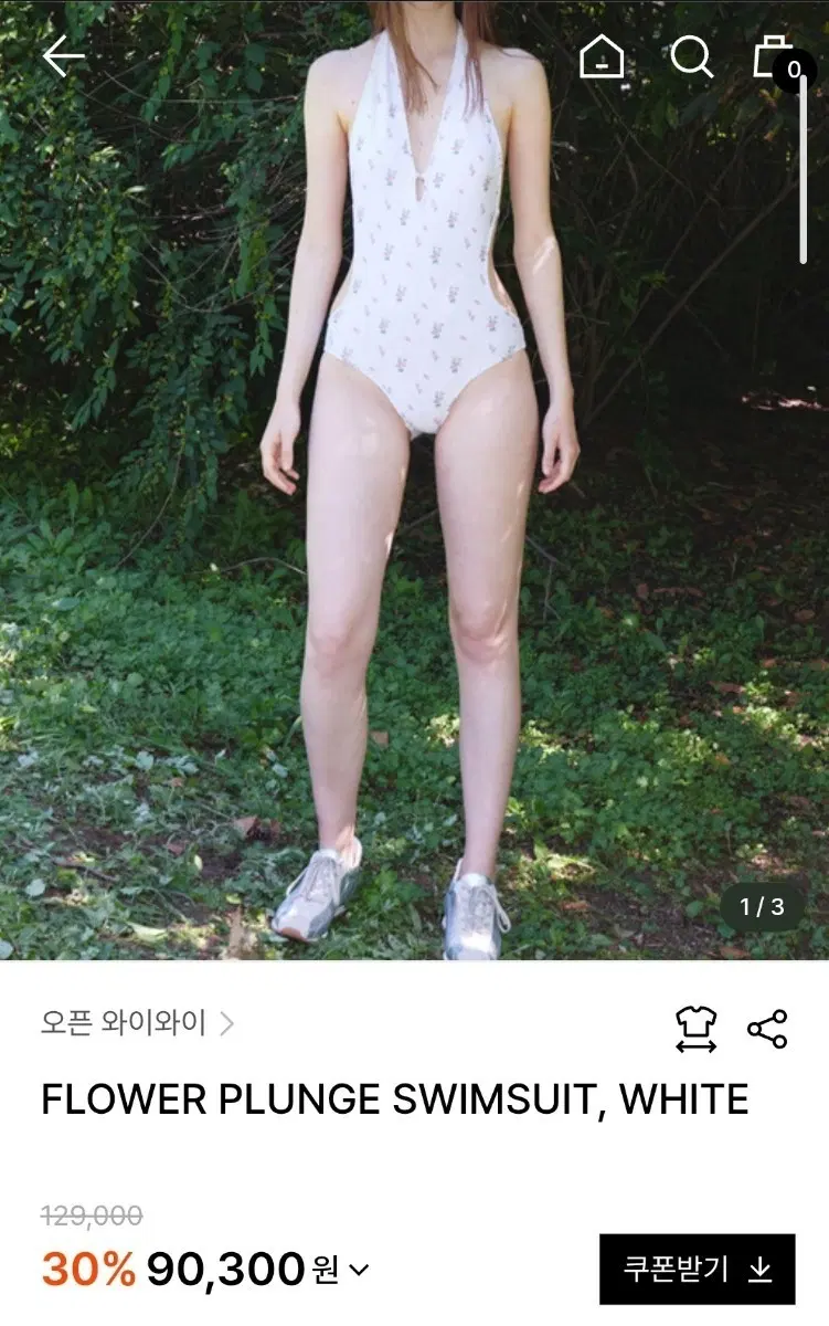TheOpen Product 플라워 백리스 원피스 수영복