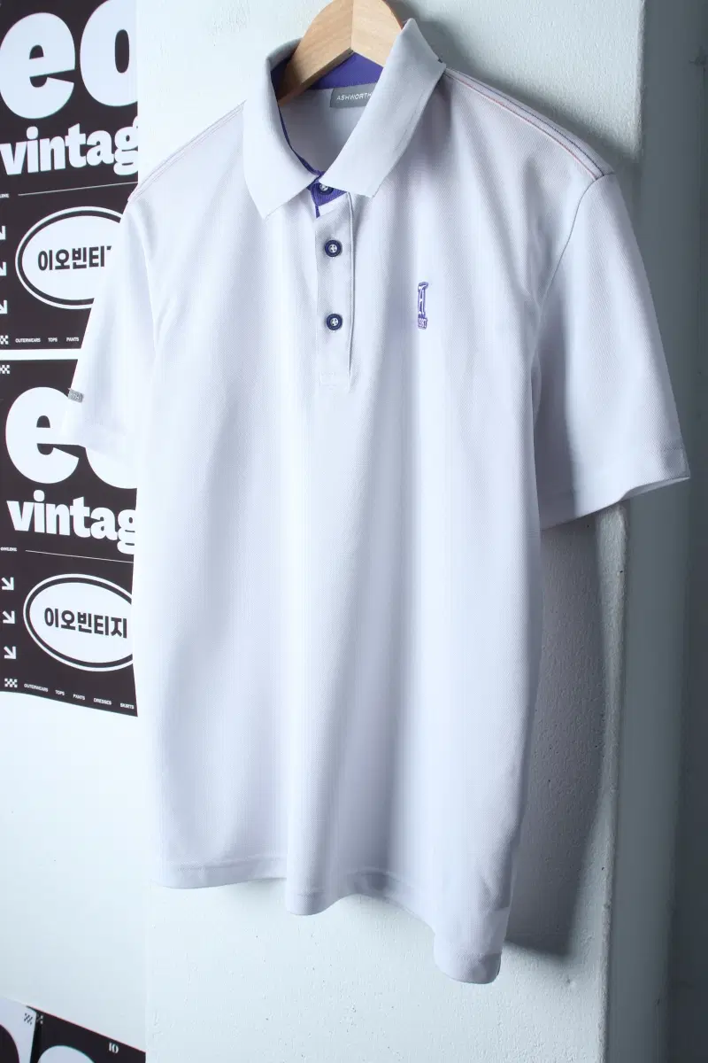 (L-XL) 애쉬워스 반팔 카라 티셔츠 골프 기능성 화이트-H36743