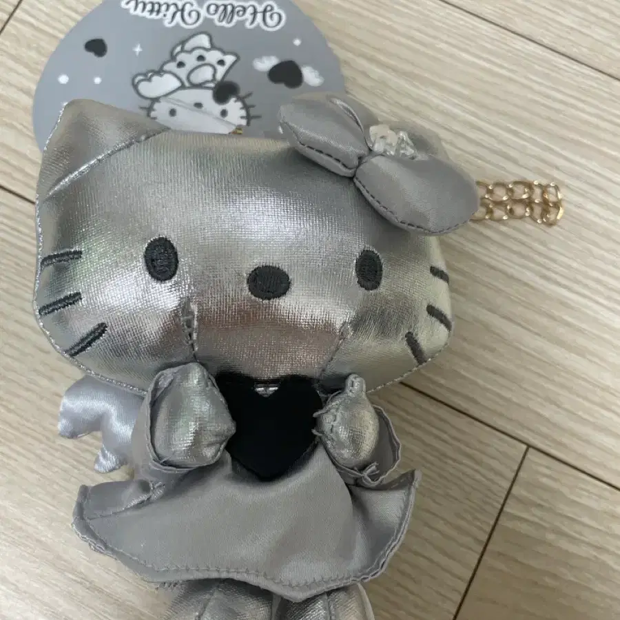 정품 새상품)실버 천사키티 헬로키티 악마 엔젤 인형 키링