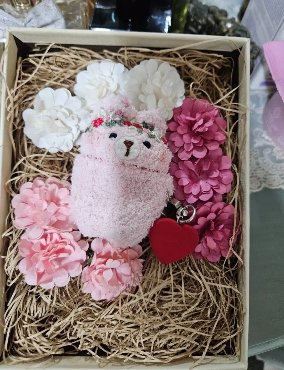 핑크 곰돌이 에어팟케이스