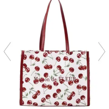 Maison de FLEUR 체리 패턴 고블랑 스퀘어 토트백