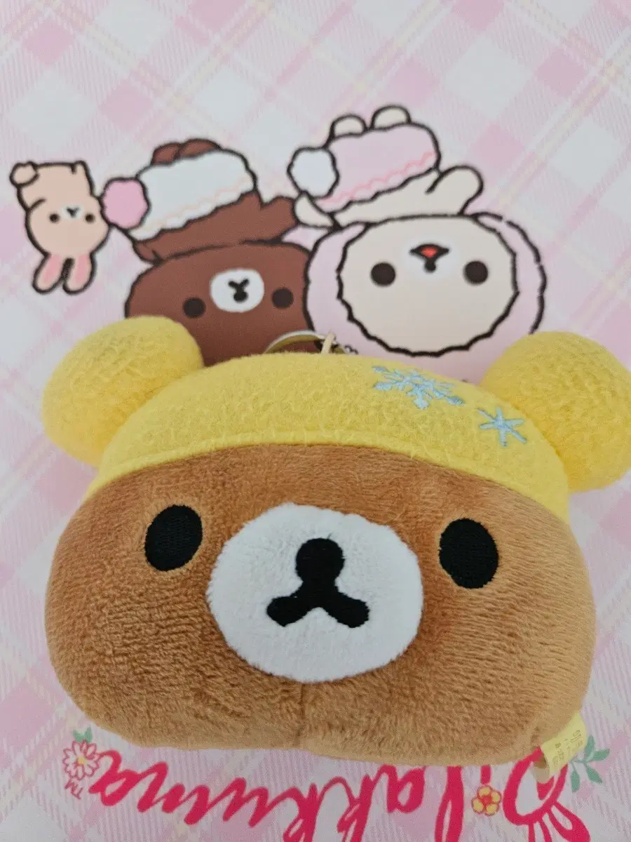 리락쿠마 수영모 키링 인형