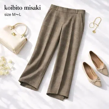 [새상품급] 연인곶 koibito misaki 체크 크롭 팬츠 M