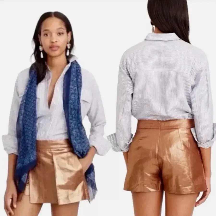 제이크루(J CREW) 골든 메탈릭 숏 반바지 0 size