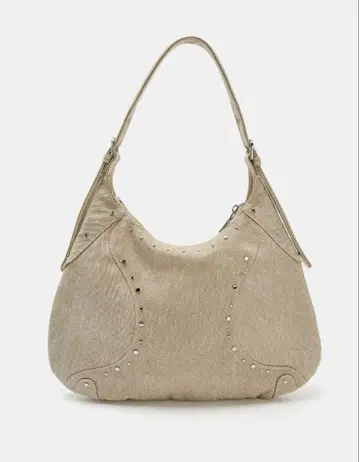 미사용 새상품 ZARA 스터드 장식 숄더백 베이지