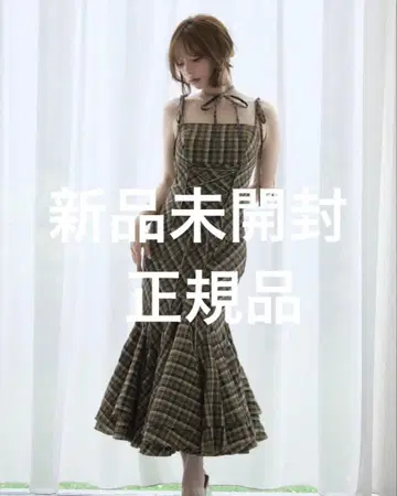 ANDMARY Amelia 체크 롱 드레스 미개봉 새상품