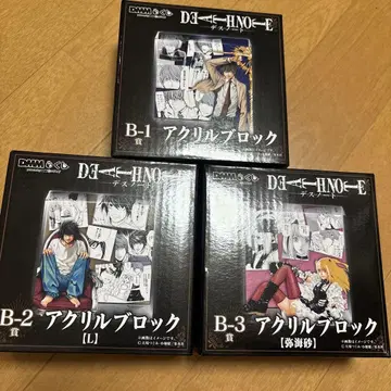 DMM 복권 DEATH NOTE 데스노트 아크릴 블록 3종 컴플리트